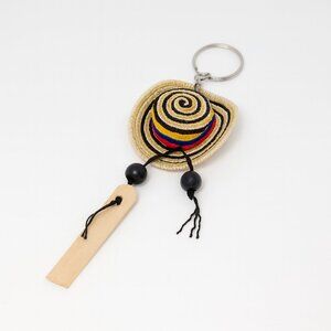 Handmade Colombian Sombrero Vueltiao Keychain – Artisan Souvenir